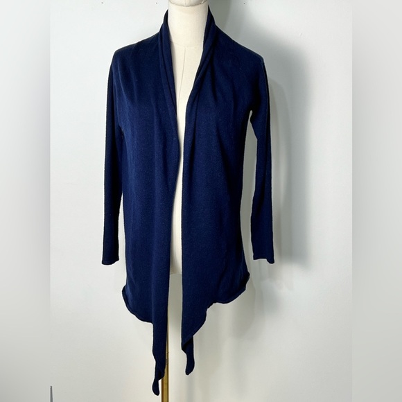 Zara Sweaters - Zara Knit Navy Blue Open Front Waterfall Cardigan Womens Small Casual Work